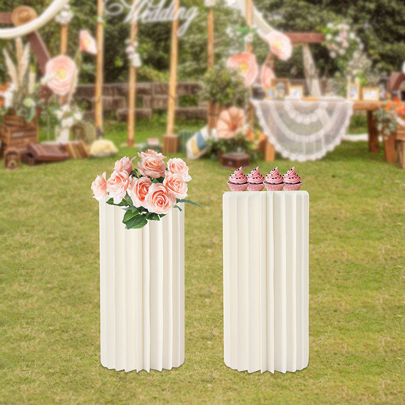 Lofaris 2 Pcs White Column Cardboard Wedding Altar Stand