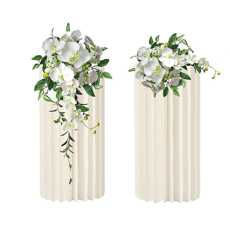 Lofaris 2 Pcs White Column Cardboard Wedding Altar Stand