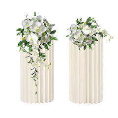 Lofaris 2 Pcs White Column Cardboard Wedding Altar Stand