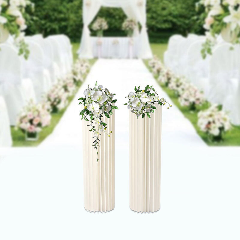 Lofaris 2 Pcs White Vase Column Durable Wedding Altar Stand