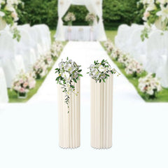 Lofaris 2 Pcs White Vase Column Durable Wedding Altar Stand