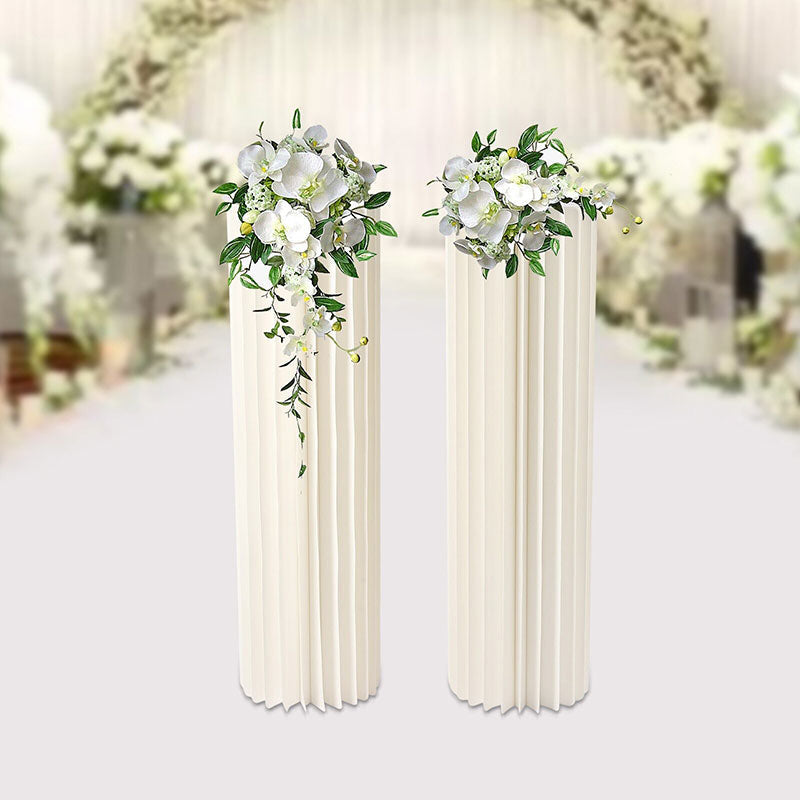 Lofaris 2 Pcs White Vase Column Durable Wedding Altar Stand