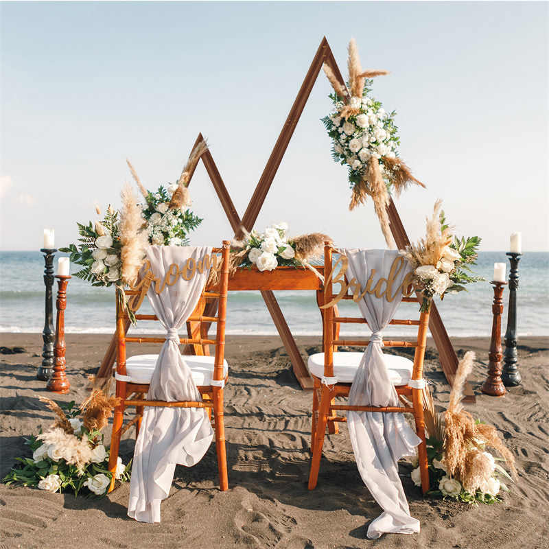 Lofaris 2 Pcs Wood Floral Dispaly Triangle Wedding Arch Stand