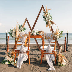 Lofaris 2 Pcs Wood Floral Dispaly Triangle Wedding Arch Stand