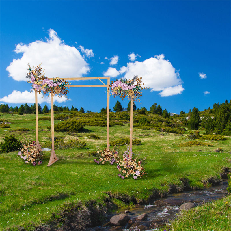 Lofaris 2 Pcs Wooden Flower Display Arch For Decorations