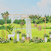 Lofaris 2 Pcs Wooden Flower Display Arch For Decorations