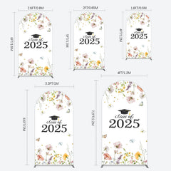 Simple Floral Class Of 2025 Graduation Arch Backdrop