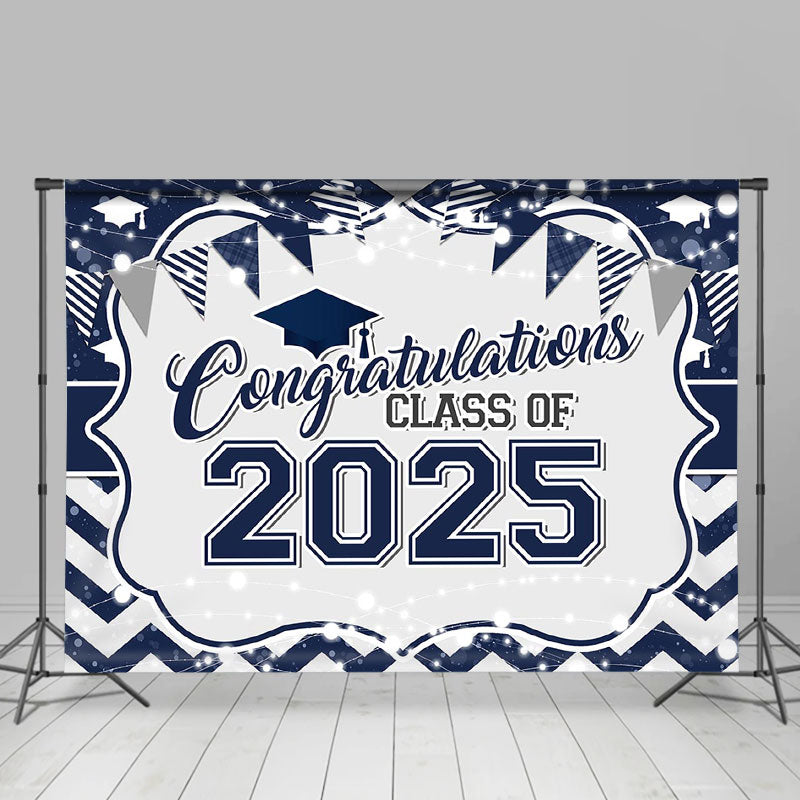 Lofaris Navy Blue Congratulations Class Of 2024 Backdrop
