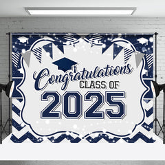Lofaris Navy Blue Congratulations Class Of 2024 Backdrop