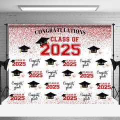 Lofaris Red Glitter Step and Repeat Cap Grad Backdrop