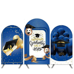 Graduation Theme Navy Blue Class Of 2025 Arch Backdrop Kit