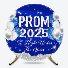 Night Under Stars Glitter Balloon Round Prom Backdrop