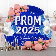 Night Under Stars Glitter Balloon Round Prom Backdrop