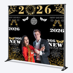 Custom Photo Mask Spark 2026 Happy New Year Backdrop