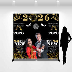 Custom Photo Mask Spark 2026 Happy New Year Backdrop