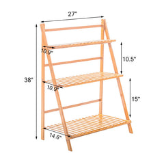 Lofaris 3 Tier Gold Flower Pot Rack Display Shelf Plants Holder