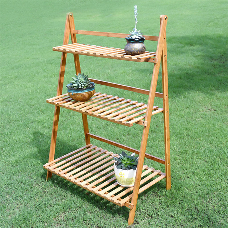 Lofaris 3 Tier Gold Flower Pot Rack Display Shelf Plants Holder