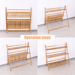 Lofaris 3 Tier Gold Flower Pot Rack Display Shelf Plants Holder