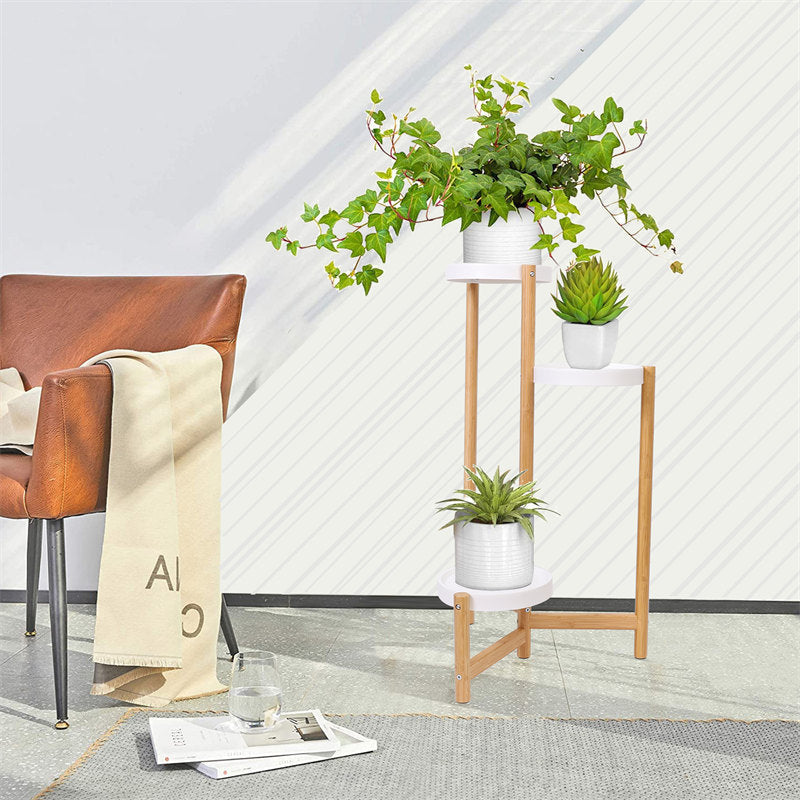 Lofaris 3 Tier Gold Tall Corner Plant Stand Holder Outdoor