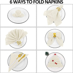 Lofaris 30 Pcs Thick Rustic Cotton Linen Gauze Napkins