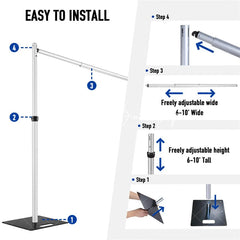 Lofaris 30x10FT Adjustable Pipe Drape Backdrop Stand for Event