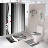 Lofaris 3D Black Stripe Woman Shower Curtain For Bathroom