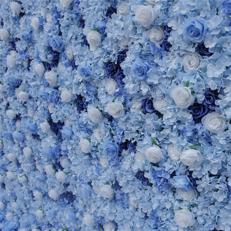 Lofaris 3D Blue Rose Elegant Wedding Floral Backdrop Decor