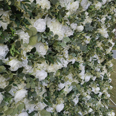Lofaris 3D Green Leaves White Flowel Wall Decor For Garden