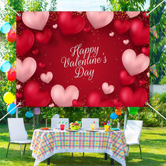 Lofaris 3D Hearts Gold Dots Happy Valentines Day Backdrop