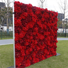 Lofaris 3D Red Rose Artificial Flower Wall Deocr For Wedding
