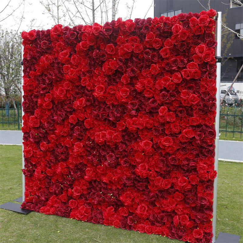 Lofaris 3D Red Rose Artificial Flower Wall Deocr For Wedding