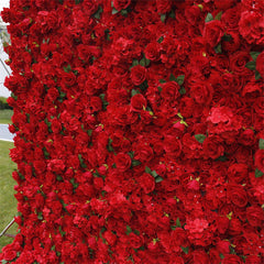 Lofaris 3D Red Rose Outdoor Wedding Decor Floral Backdrop