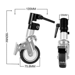 Lofaris 3Pcs Black Photography Stand Swivel Caster Wheel