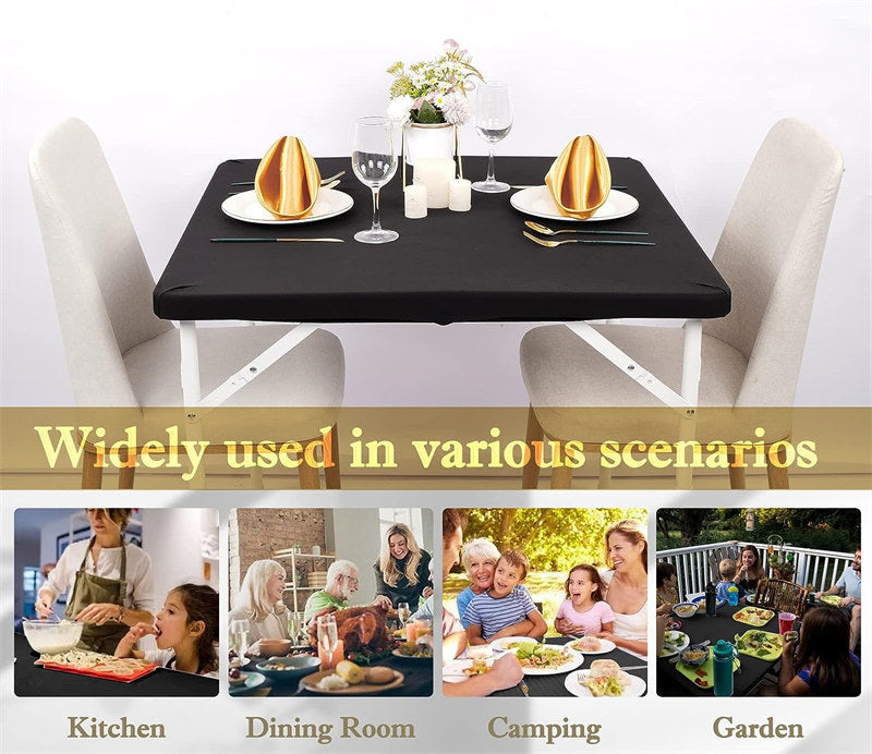Lofaris 4 Pcs Square Spandex Washable Elastic Folding Tablecloth