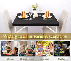 Lofaris 4 Pcs Square Spandex Washable Elastic Folding Tablecloth