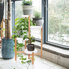 Lofaris 4 Tier Bamboo Plant Stand Tall Corner Indoor Flower Pot
