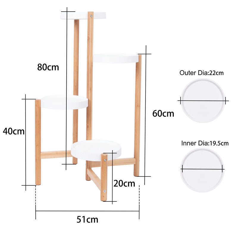 Lofaris 4 Tier Bamboo Plant Stand Tall Corner Indoor Flower Pot