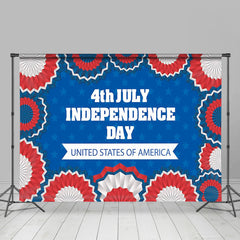 Lofaris 4th July Paper Flower Blue Backdrop For Independence Day
