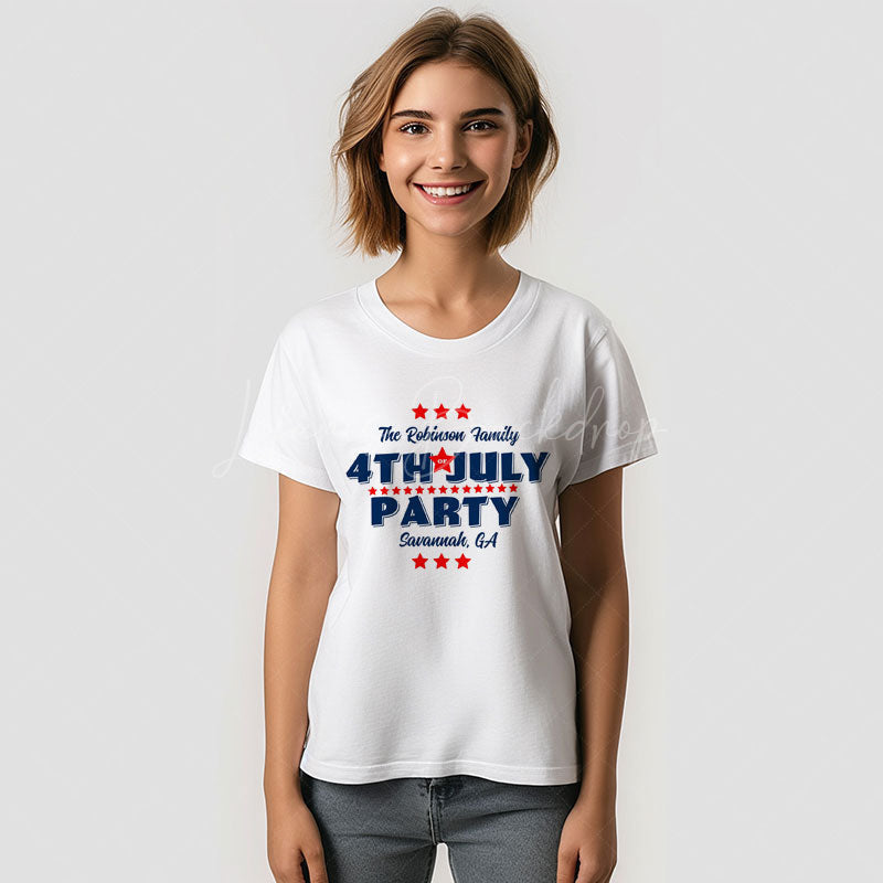Lofaris 4th of July Red Blue Family Reunion Party T-Shirt