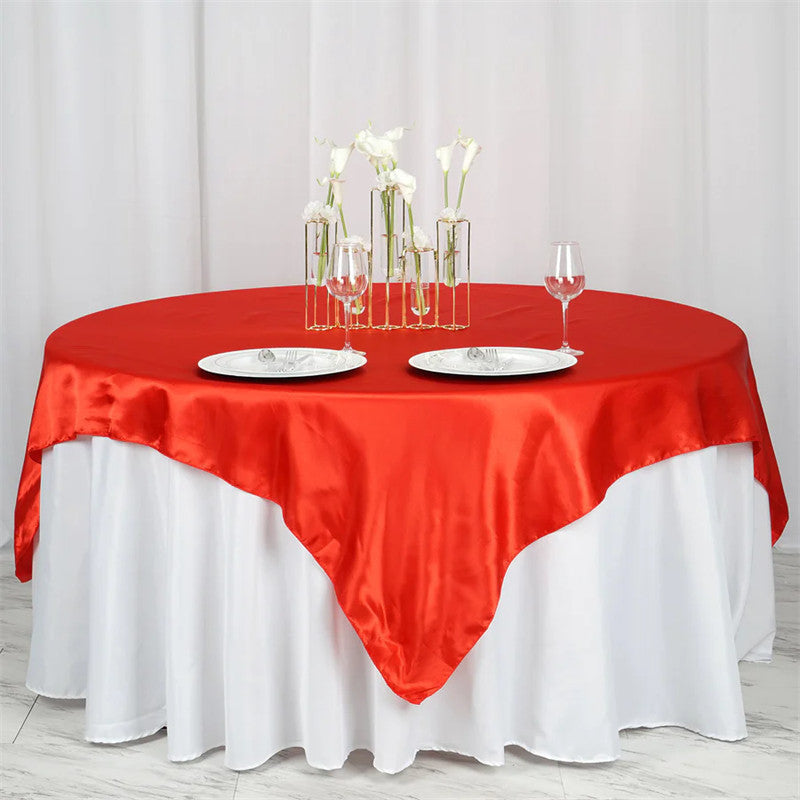 Lofaris 57X57 Inch Events Square Smooth Satin Table Overlay