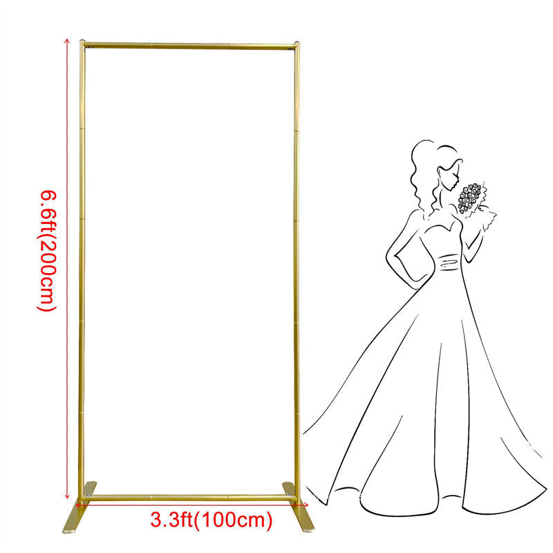 Lofaris 6.6X3.3FT Gold Square Wedding Arch Backdrop Stand