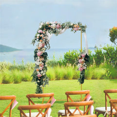 Lofaris 6.6X3.3FT Gold Square Wedding Arch Backdrop Stand