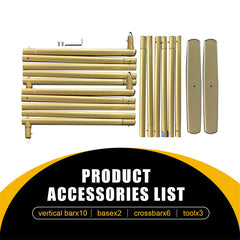 Lofaris 6.6X3.3FT Gold Square Wedding Arch Backdrop Stand