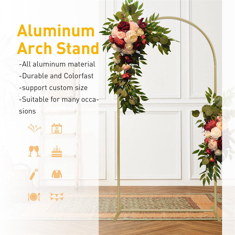 Lofaris 6.6X3.3FT Gold Wedding Balloon Arch Backdrop Stand