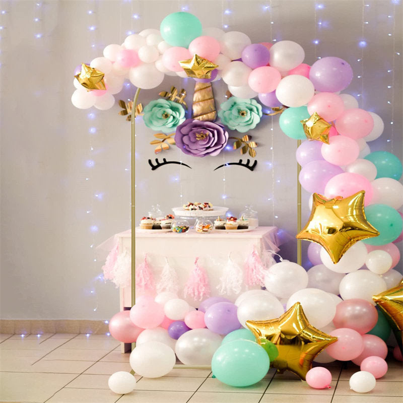 Lofaris 6.6X3.3FT Gold Wedding Balloon Arch Backdrop Stand