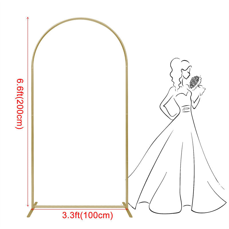 Lofaris 6.6X3.3FT Gold Wedding Balloon Arch Backdrop Stand