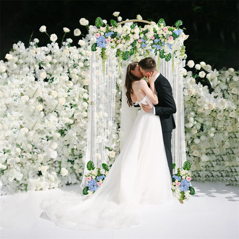 Lofaris 6.6X3.3FT Gold Wedding Balloon Arch Backdrop Stand
