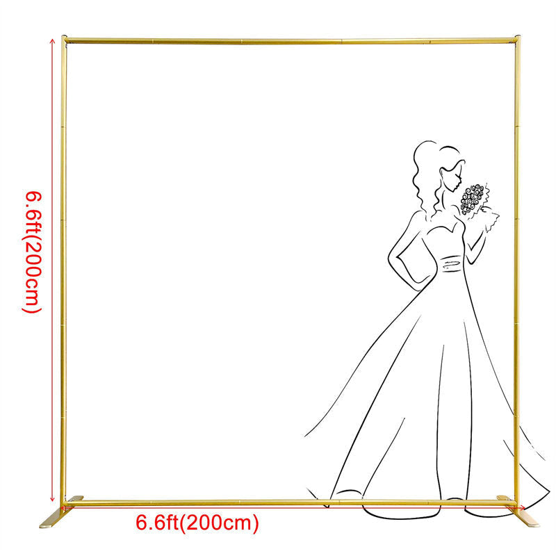 Lofaris 6.6X6.6FT Gold Aluminum Wedding Arch Backdrop Stand
