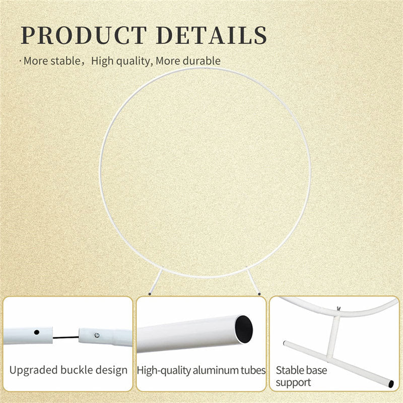 Lofaris 6.7Ft White Aluminum Round Balloon Backdrop Stand For Decor