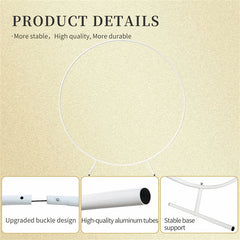 Lofaris 6.7Ft White Aluminum Round Balloon Backdrop Stand For Decor